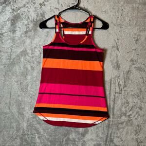 Lululemon Refresh Racer Tank Blossom Stripe Bumble‎ Berry Ghost Size 4 Women's